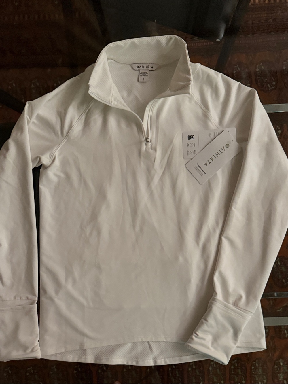 Athleta Whistlers Half Zip NWT White